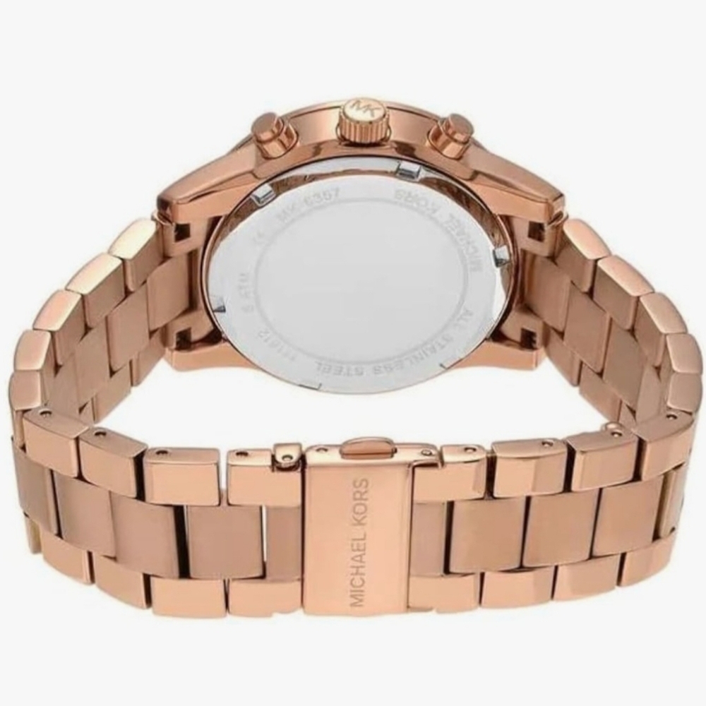 Michael Kors Rose Gold Stainless Steel & Pave Crystals Woman's Wrist Watch 🚨C/O - Picture 4 of 9